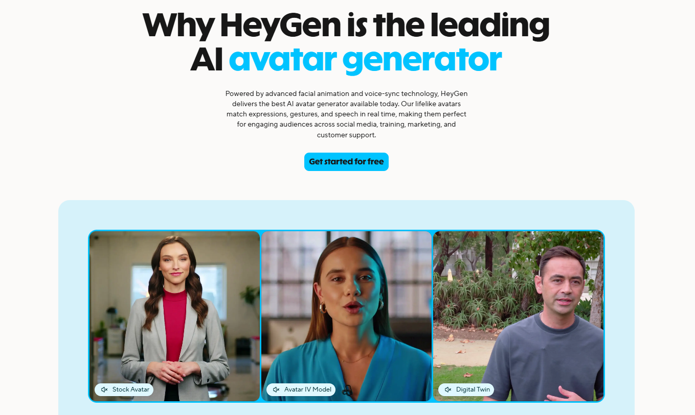 HeyGen AI Avatar Generator Dashboard Interface