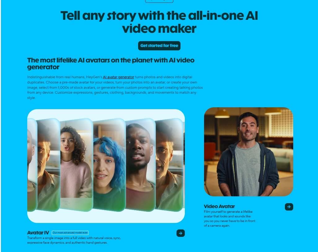 HeyGen AI avatar selection library